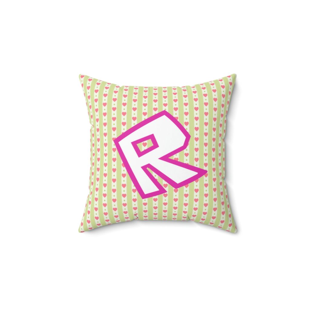 Roblox Girls. Green Cushion with Pink Hearts Cool Kiddo 16