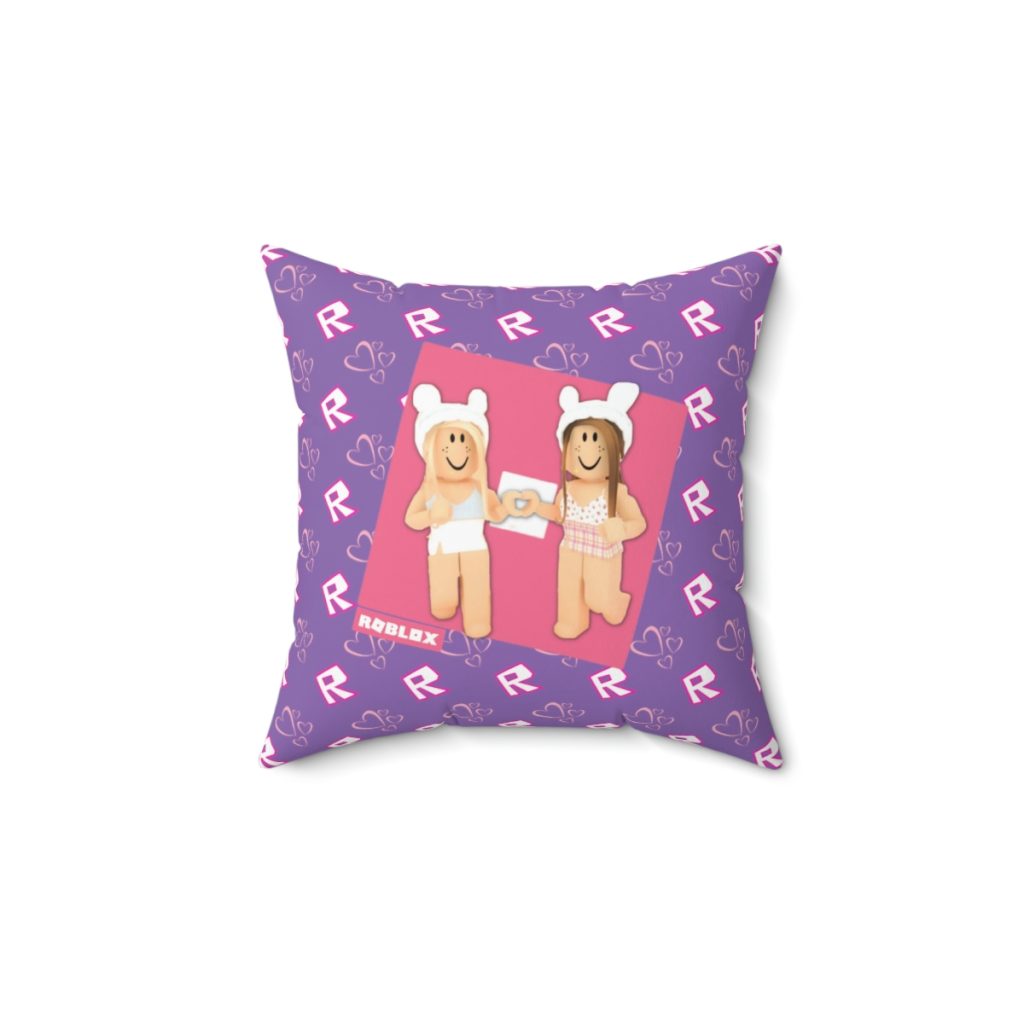 Roblox Girls. Purple R Cushion and Silhouettes of Hearts Cool Kiddo 14