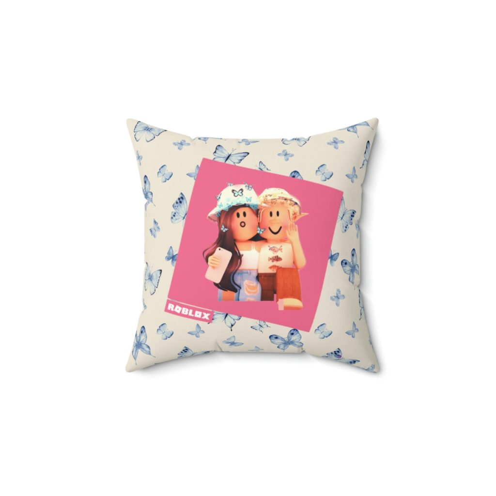 Roblox Girls. Cushion. With background of blue butterflies Cool Kiddo 14