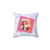 Roblox Girls. Cushion. White butterflies in color watercolor background. Cool Kiddo 30