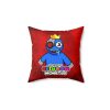 Dirty Red Cushion with BLUE Character. RAINBOW MONSTER Cool Kiddo 26