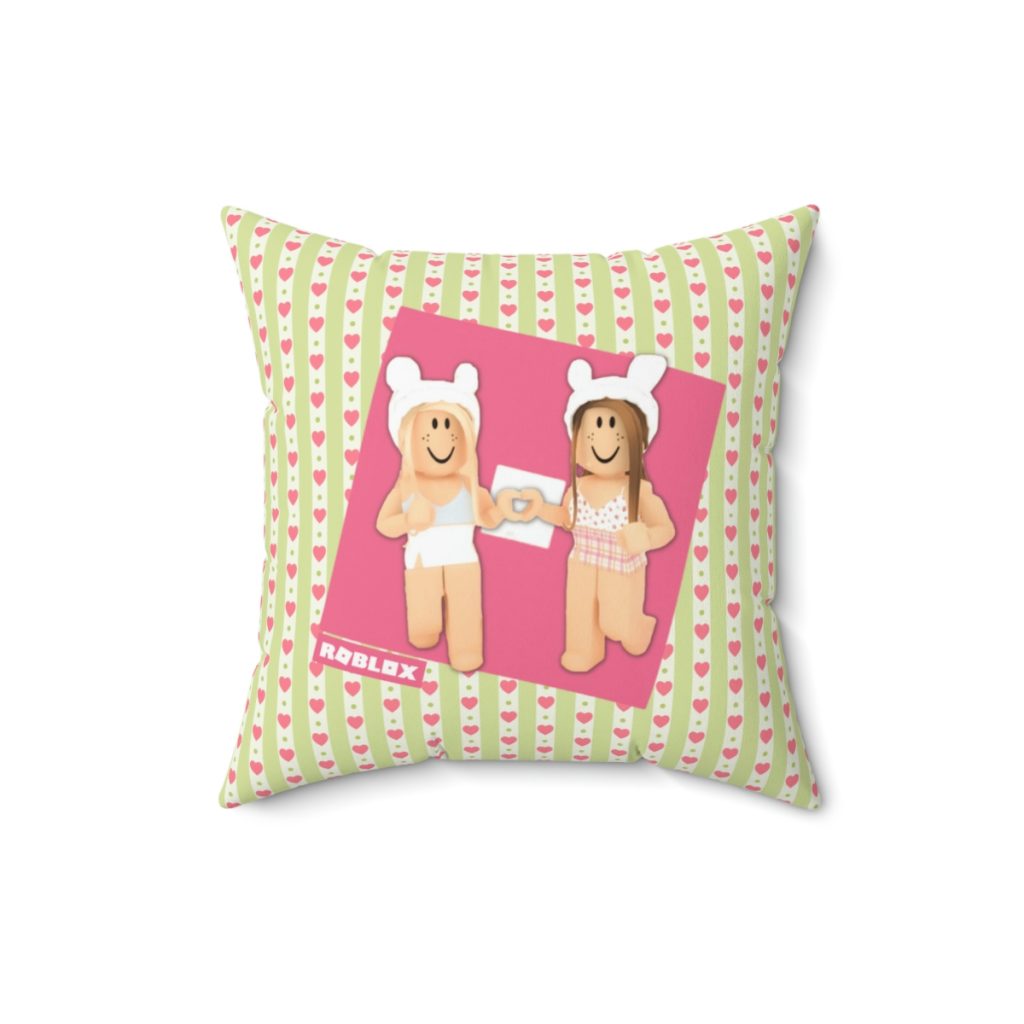 Roblox Girls. Green Cushion with Pink Hearts Cool Kiddo 18