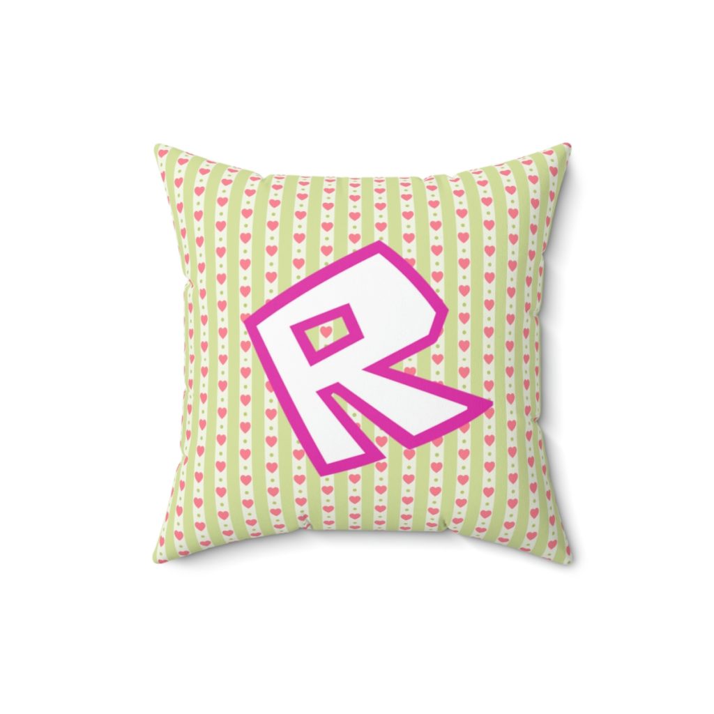 Roblox Girls. Green Cushion with Pink Hearts Cool Kiddo 20