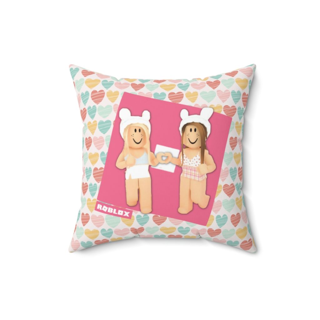 Roblox Girls. Cushion. Design with pastel hearts Cool Kiddo 18