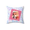 Roblox Girls. Cushion. White butterflies in color watercolor background. Cool Kiddo 34