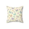 Roblox Girls. Cushion. Colorful butterflies design with lilac and blue tones in beige background. Cool Kiddo 36