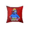 Dirty Red Cushion with BLUE Character. RAINBOW MONSTER Cool Kiddo 30