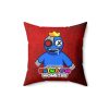 Dirty Red Cushion with BLUE Character. RAINBOW MONSTER Cool Kiddo 32