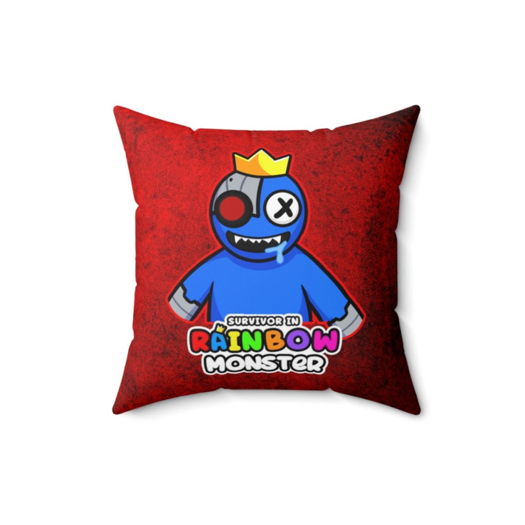 Dirty Red Cushion with BLUE Character. RAINBOW MONSTER Cool Kiddo 16