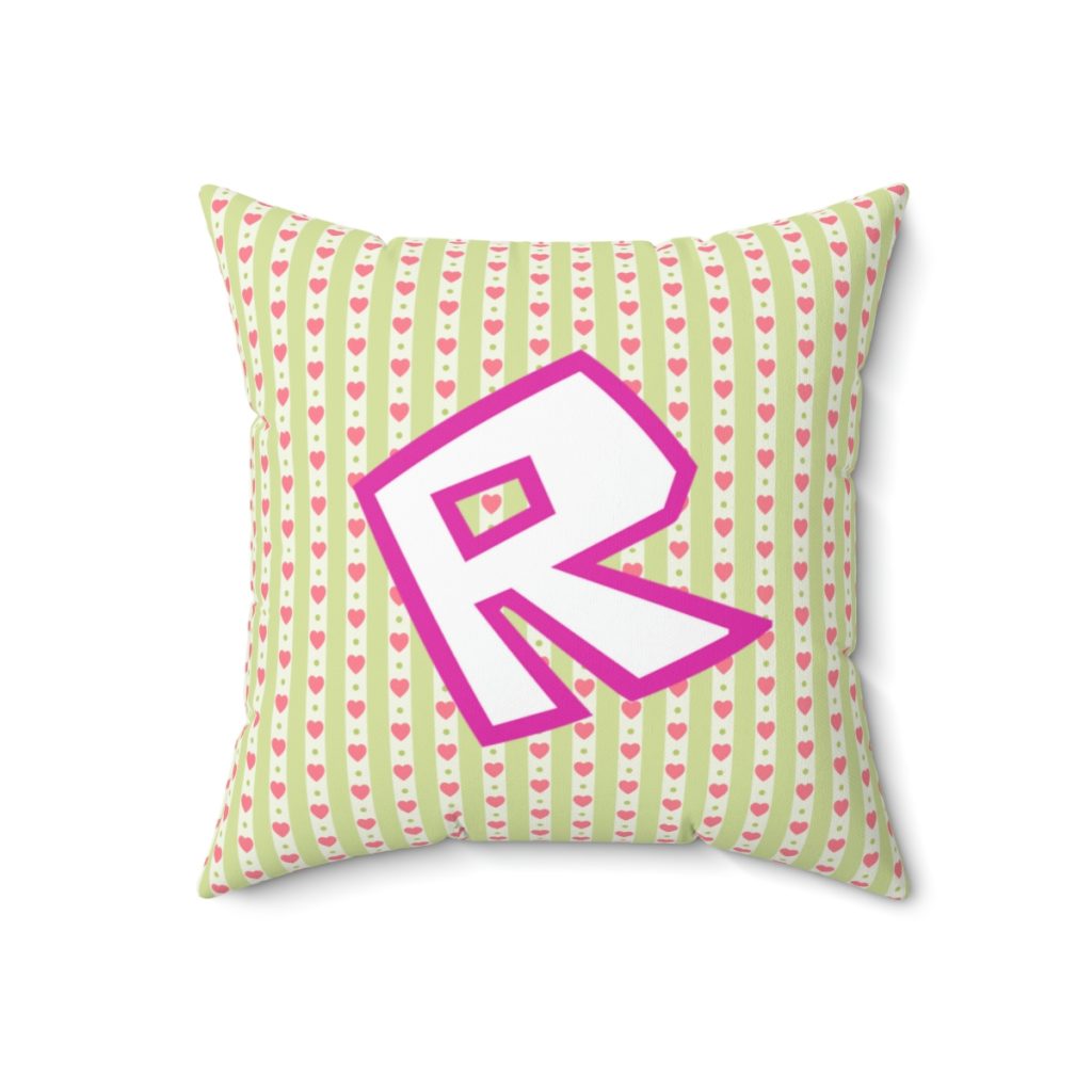 Roblox Girls. Green Cushion with Pink Hearts Cool Kiddo 12