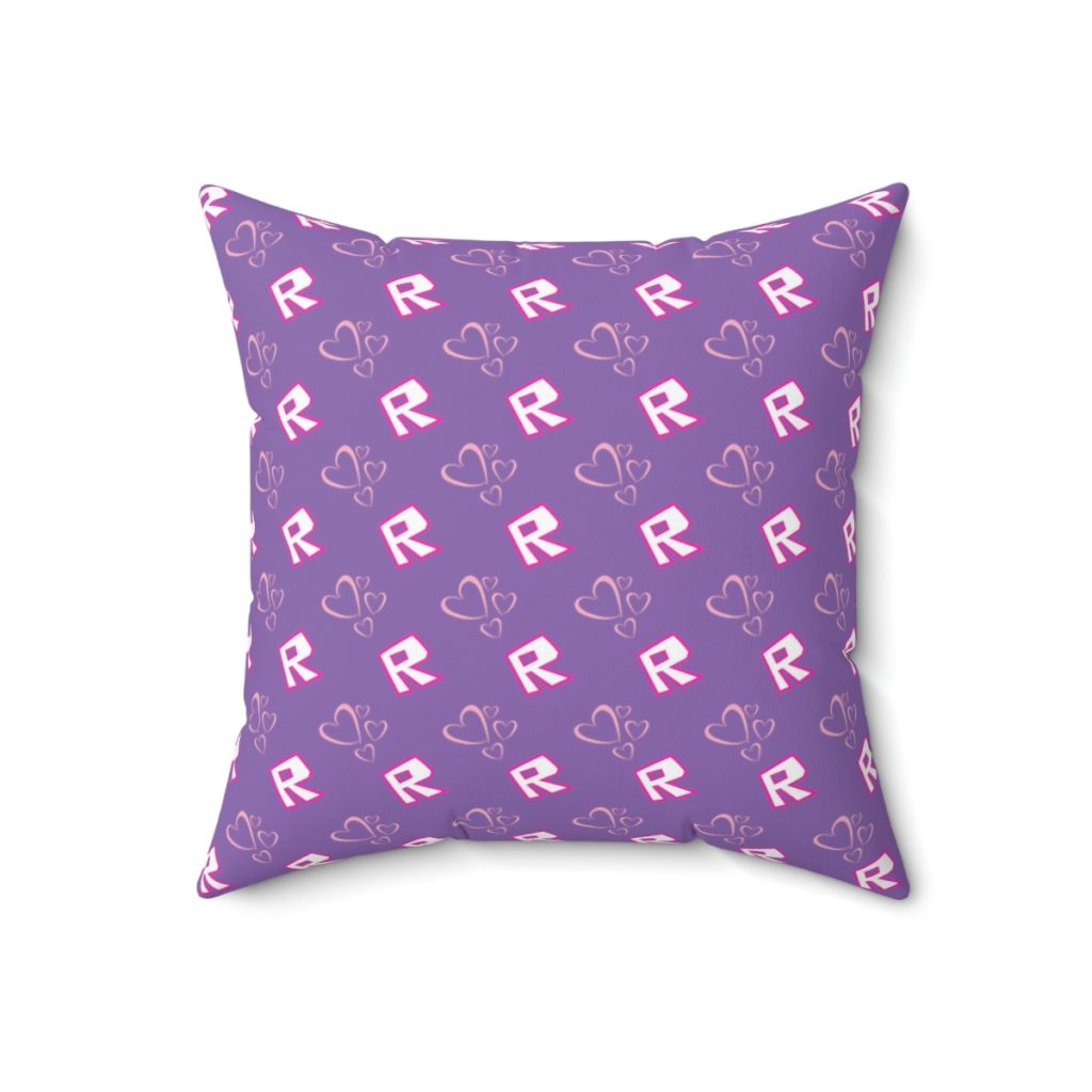 Roblox Girls. Purple R Cushion and Silhouettes of Hearts Cool Kiddo 12