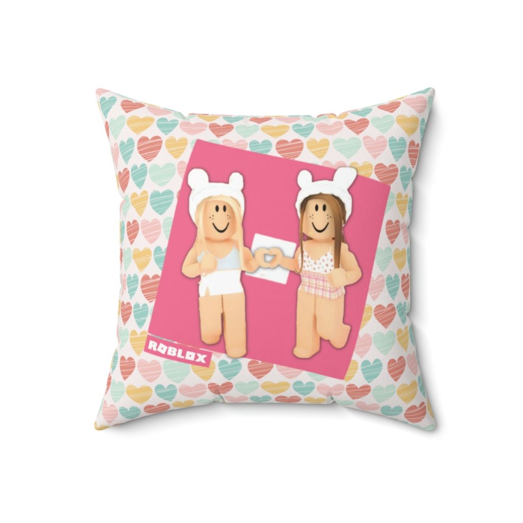 Roblox Girls. Cushion. Design with pastel hearts Cool Kiddo 10