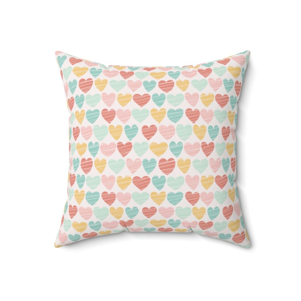 Roblox Girls. Cushion. Design with pastel hearts Cool Kiddo 12