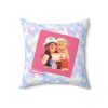 Roblox Girls. Cushion. White butterflies in color watercolor background. Cool Kiddo 26