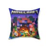 Minecraft Cushion in purple with blue pixelated back. Cool Cushions. Mojang’s legendary game. Cool Kiddo 26