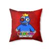 Dirty Red Cushion with BLUE Character. RAINBOW MONSTER Cool Kiddo 34