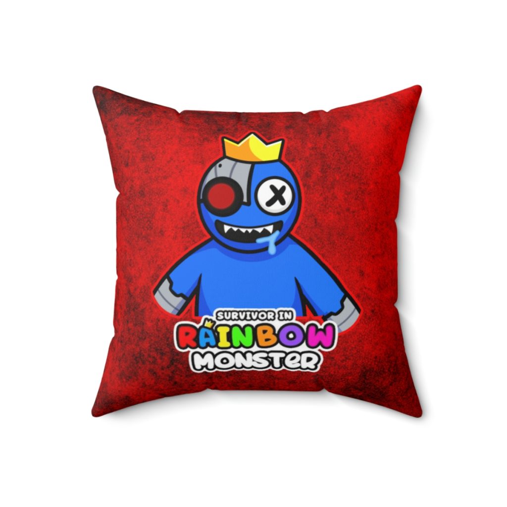 Dirty Red Cushion with BLUE Character. RAINBOW MONSTER Cool Kiddo 18