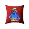 Dirty Red Cushion with BLUE Character. RAINBOW MONSTER Cool Kiddo 36