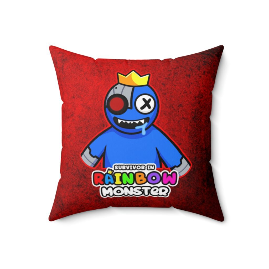 Dirty Red Cushion with BLUE Character. RAINBOW MONSTER Cool Kiddo 20
