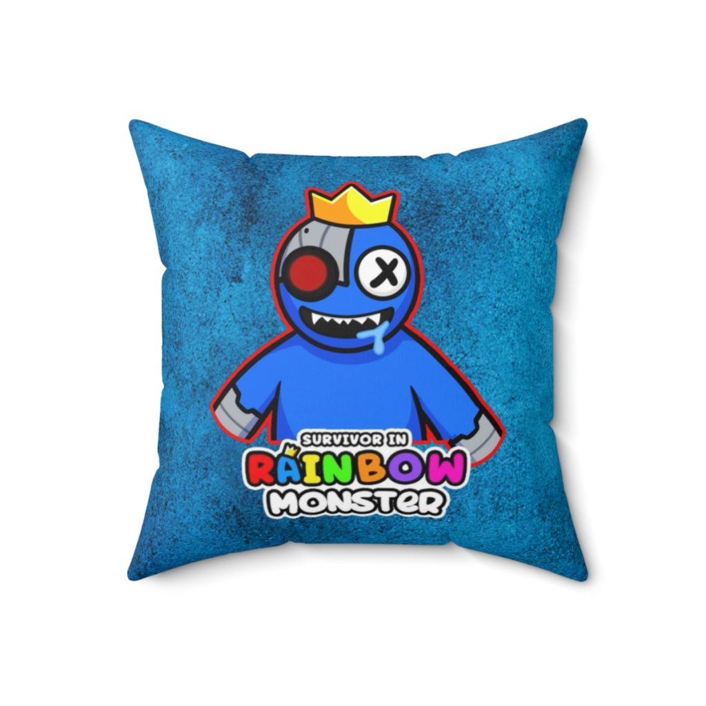 Dirty Blue Cushion with BLUE Character. RAINBOW MONSTER Cool Kiddo