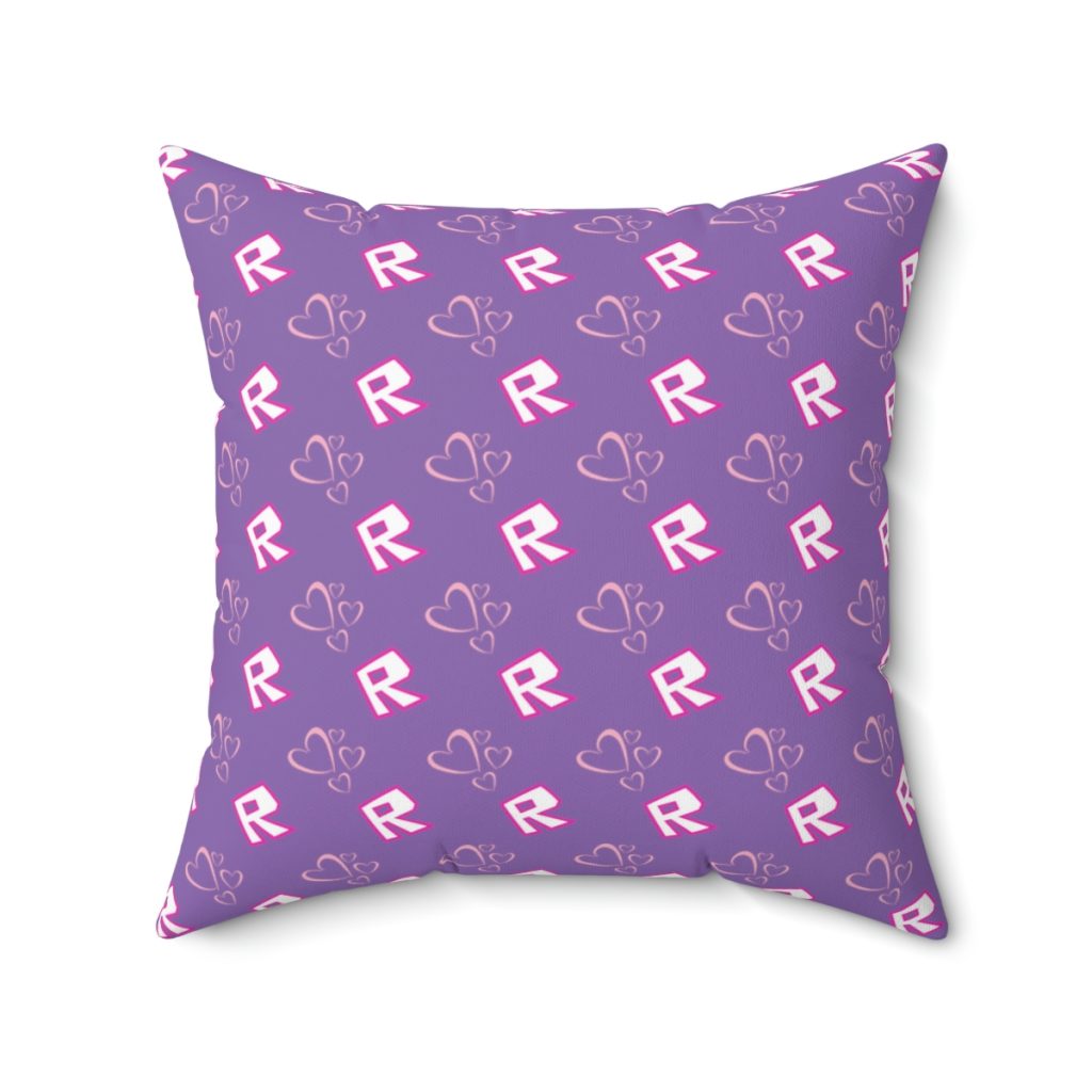 Roblox Girls. Purple R Cushion and Silhouettes of Hearts Cool Kiddo 24