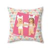 Roblox Girls. Cushion. Design with pastel hearts Cool Kiddo 38