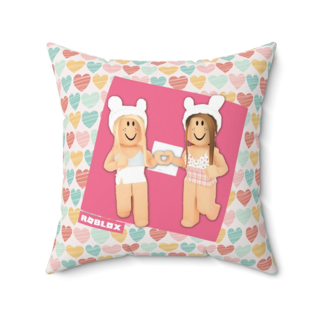 Roblox Girls. Cushion. Design with pastel hearts Cool Kiddo 22