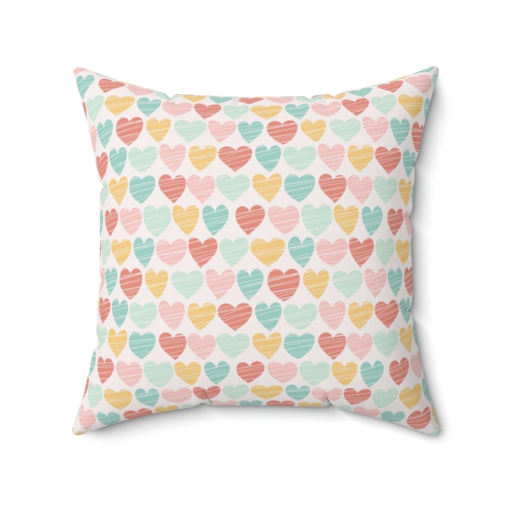 Roblox Girls. Cushion. Design with pastel hearts Cool Kiddo 24