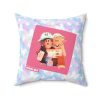 Roblox Girls. Cushion. White butterflies in color watercolor background. Cool Kiddo 38