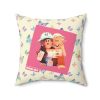 Roblox Girls. Cushion. Colorful butterflies design with lilac and blue tones in beige background. Cool Kiddo 38