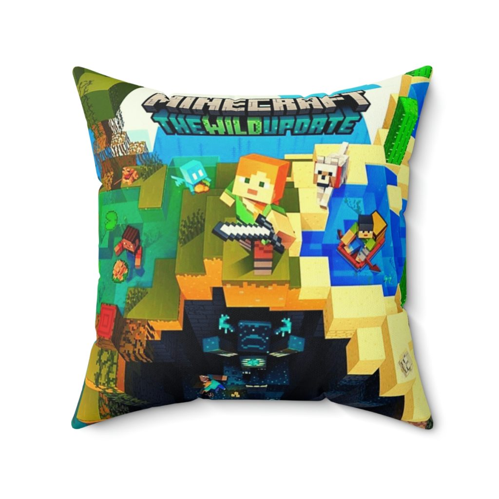 Minecraft Cushion. Blue pixelated back. Cool Cushions. Cool Kiddo 22