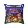 Minecraft Cushion in purple with blue pixelated back. Cool Cushions. Mojang’s legendary game. Cool Kiddo 38