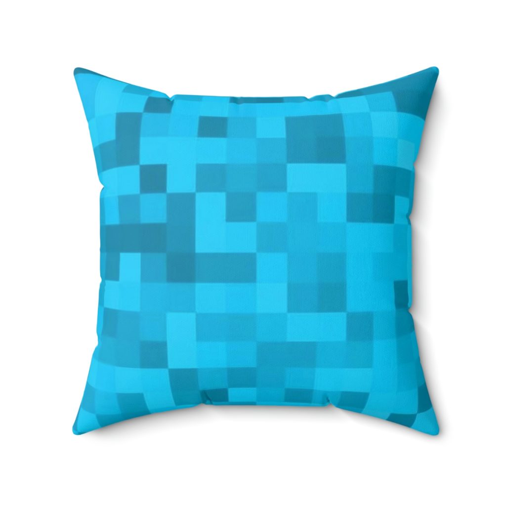 Minecraft Cushion in purple with blue pixelated back. Cool Cushions. Mojang’s legendary game. Cool Kiddo 24