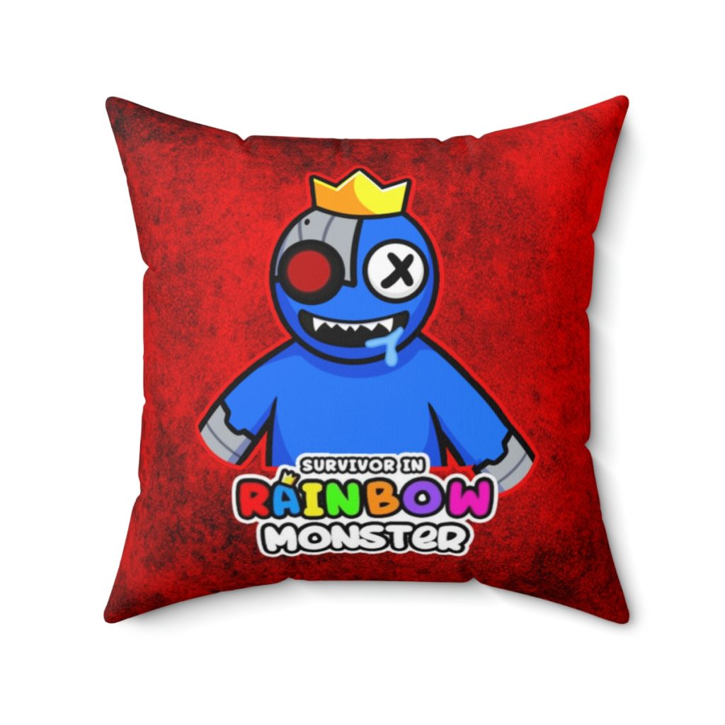 Dirty Red Cushion with BLUE Character. RAINBOW MONSTER Cool Kiddo 22