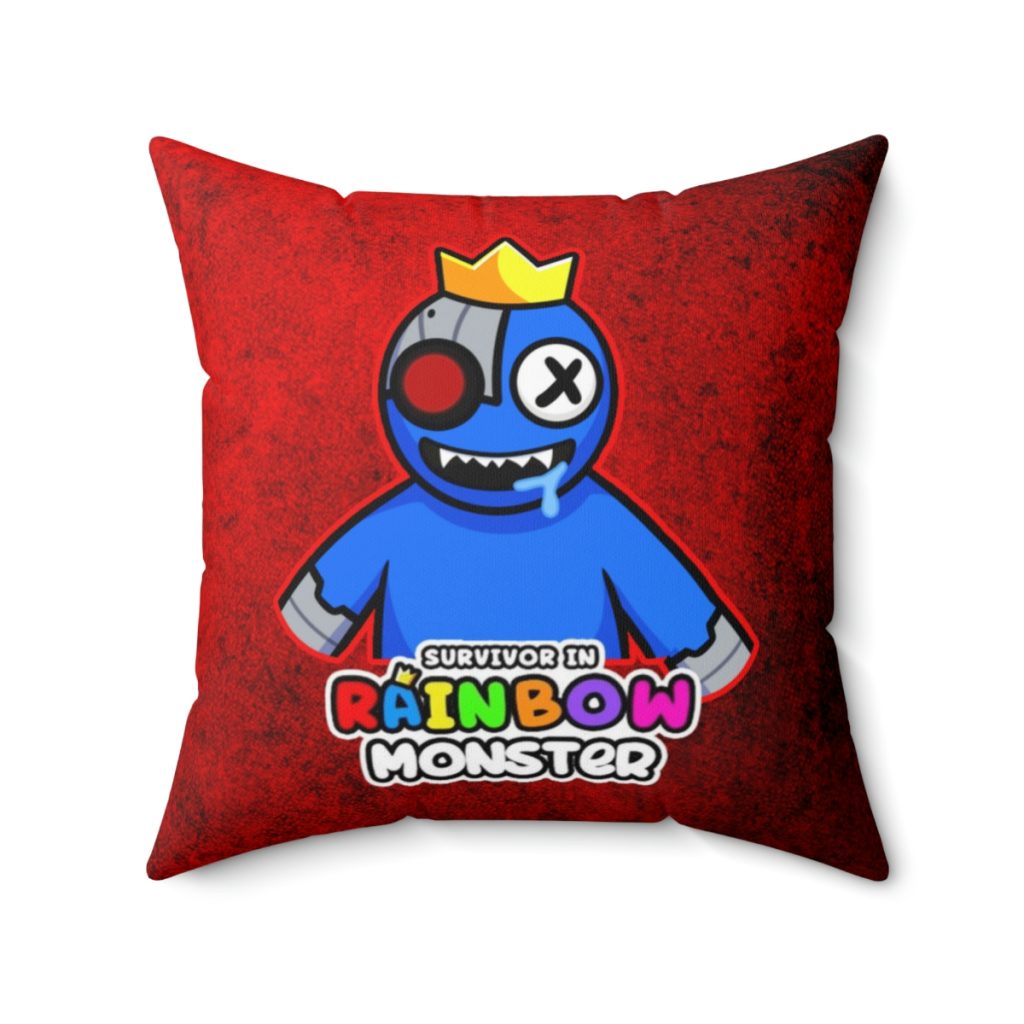 Dirty Red Cushion with BLUE Character. RAINBOW MONSTER Cool Kiddo 24