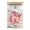Roblox Girls. Design with pastel hearts. Microfiber Duvet Cover. Cool Kiddo 36