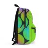 Green School Backpack with Neon Colors sides from PX XD FUN FRIENDS. Cool Kiddo 22