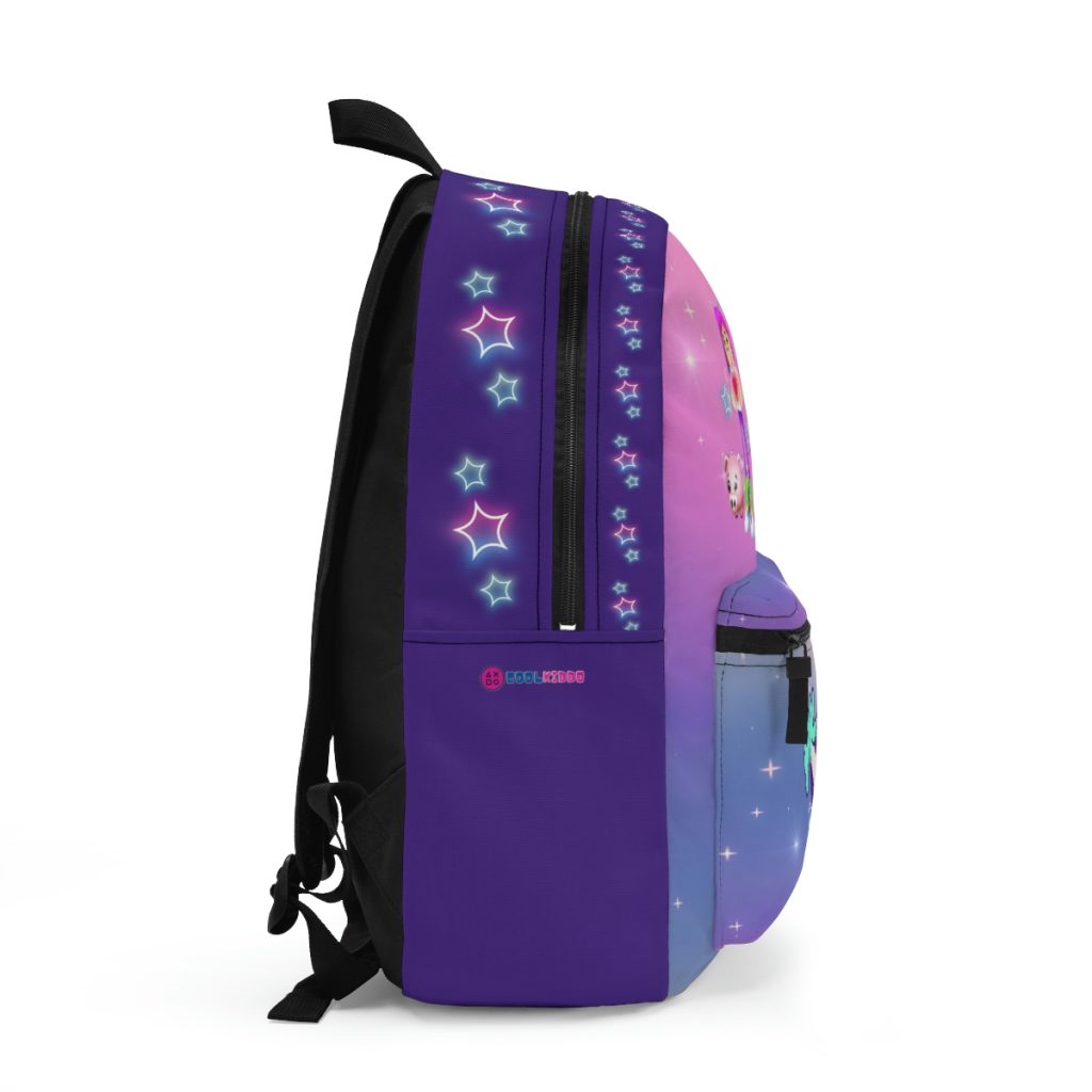 Purple backpack with stars and holographic background from PX XD FUN FRIENDS. Cool Kiddo 12