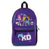 Purple backpack with Illustration of colorful waves from PX XD FUN FRIENDS. Cool Kiddo 20