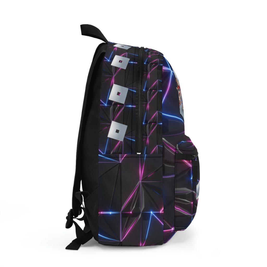 Roblox Backpack for kids, Roblox Games. Black backpack with abstract background of neon colors. Cool Kiddo 12