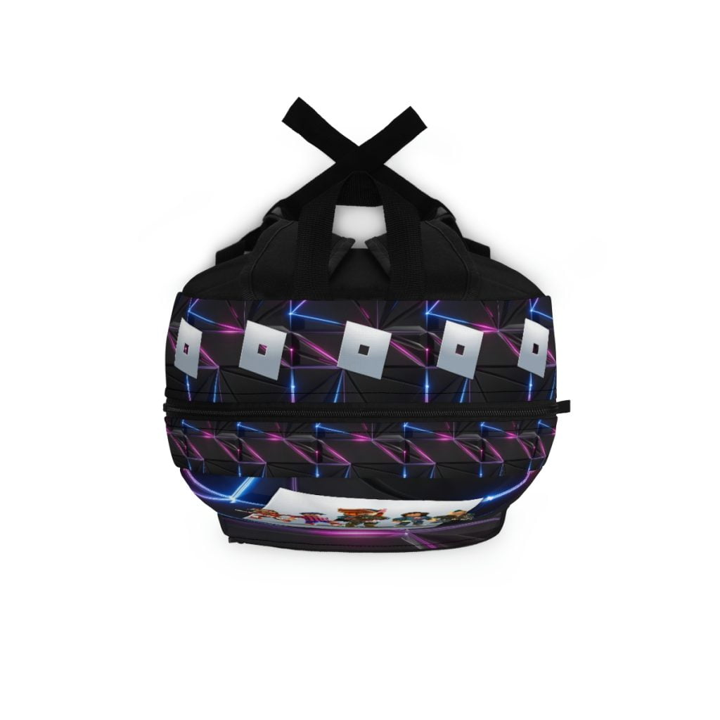 Roblox Backpack for kids, Roblox Games. Black backpack with abstract background of neon colors. Cool Kiddo 16