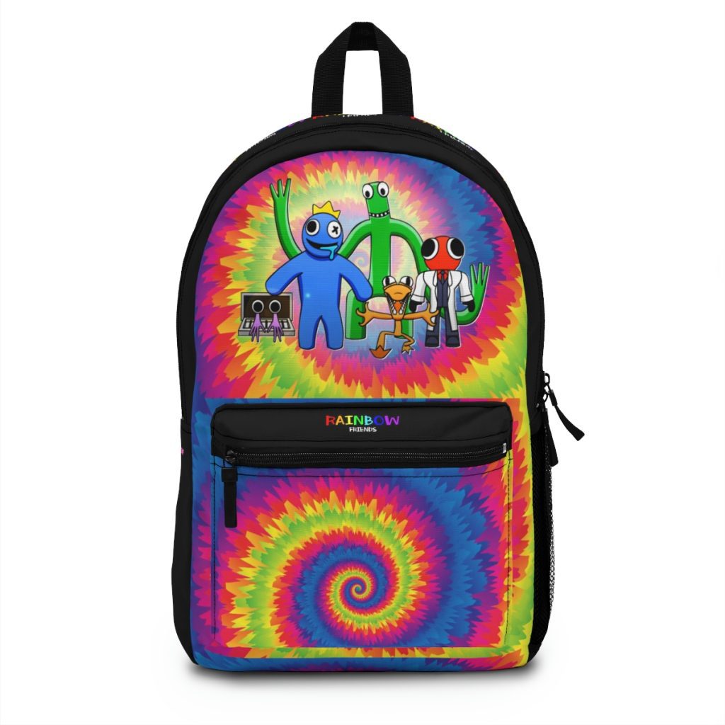Black Blue Rainbow Friends backpack with Tie Dye design Cool Kiddo 10