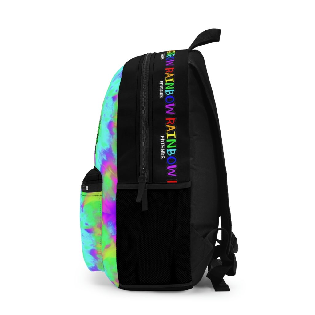 Blue Rainbow Friends tie dye backpack in black Cool Kiddo 14