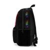 Black Rainbow Friends Backpack with the faces of the characters in a grid. Cool Kiddo 24