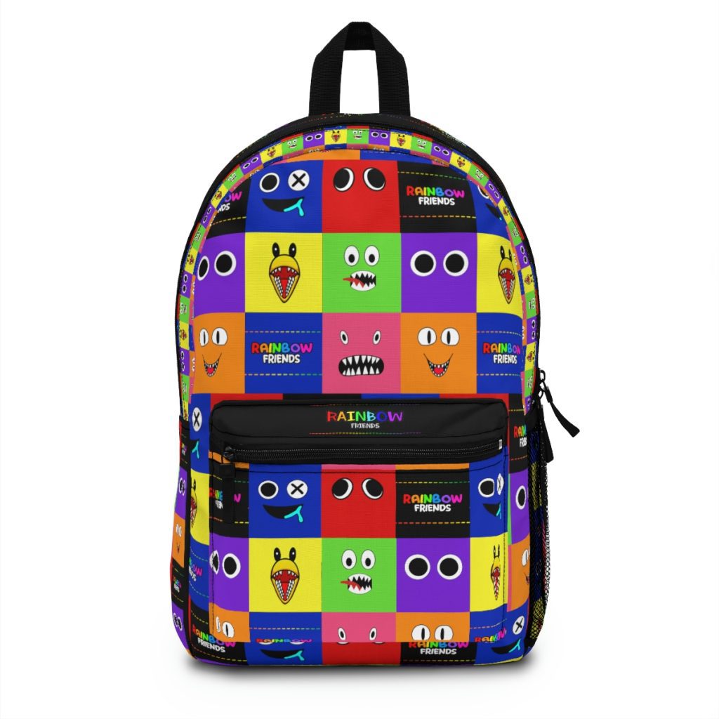 Black Backpack with Rainbow Friends’ Character Faces Cool Kiddo 10