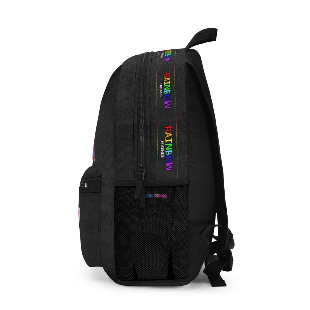 Dirty Black Backpack with BLUE character. RAINBOW MONSTER Cool Kiddo 14
