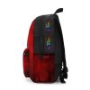 Dirty Red and Black Backpack with BLUE character. RAINBOW MONSTER Cool Kiddo 24