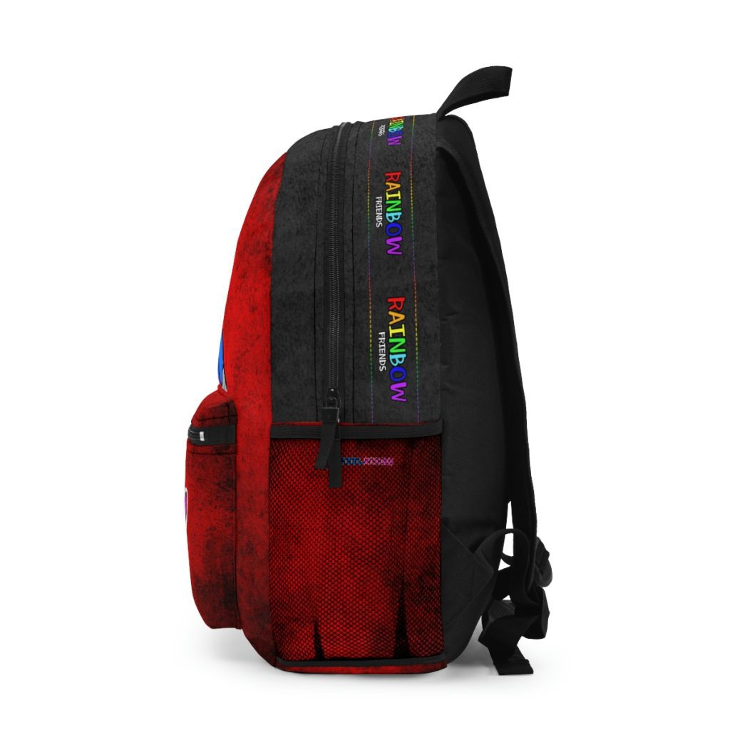 Dirty Red and Black Backpack with BLUE character. RAINBOW MONSTER Cool Kiddo 14