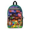 Minecraft Blue and Green Minecraft in a Geometric Background, Coll backpacks Cool Kiddo 20
