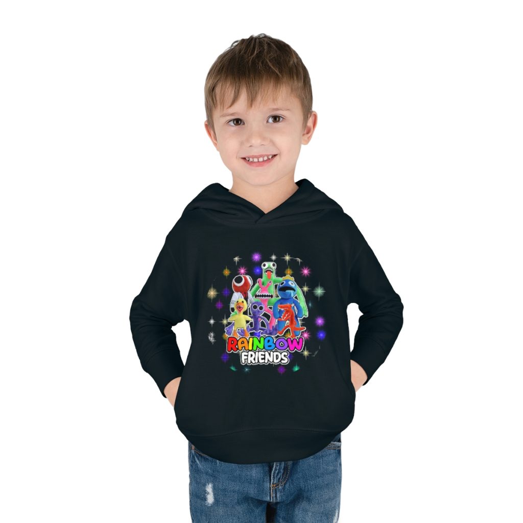 Bright party with Blue rainbow friends. Toddler boys fleece hoodie. Cool Kiddo